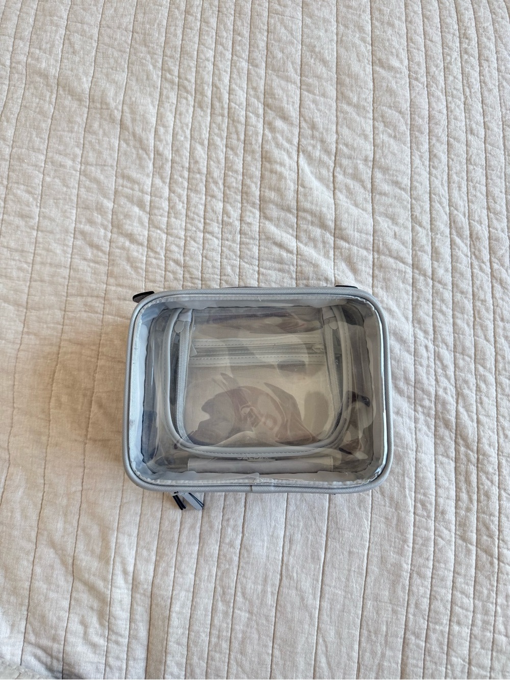 Calpak Medium Clear Cosmetics Case in Light Grey
